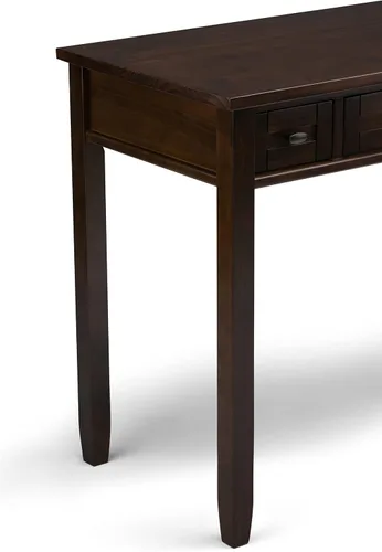 Vista 8 de SIMPLIHOME Warm Shaker - Juego de 2 piezas para oficina en casa, escritorio de madera maciza de 48 pulgadas Marrón castaño