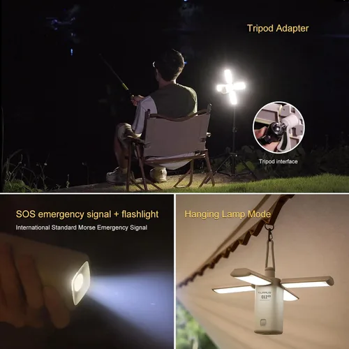 Vista 8 de KLARUS CL2 Rechargeable Camping Lantern, 750LM 7 Light Modes Waterproof Foldable Tent Light with Power Supply for Emergency, Camping, Beach, Travel