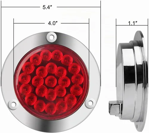 Vista 5 de Kit de 6 luces traseras LED redondas de 4 pulgadas para remolque, 4 rojas + 2 blancas de 4 pulgadas, luces LED redondas para parar, girar, marcha