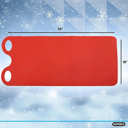 Vista 2 de Superio Snow Slider Mat, Flexible Snow Sled Flying Carpet, Roll up Sleds for Kids 36" / Adults 54" Lightweight Plastic Snowboard Sled, 1 Pack Rojo
