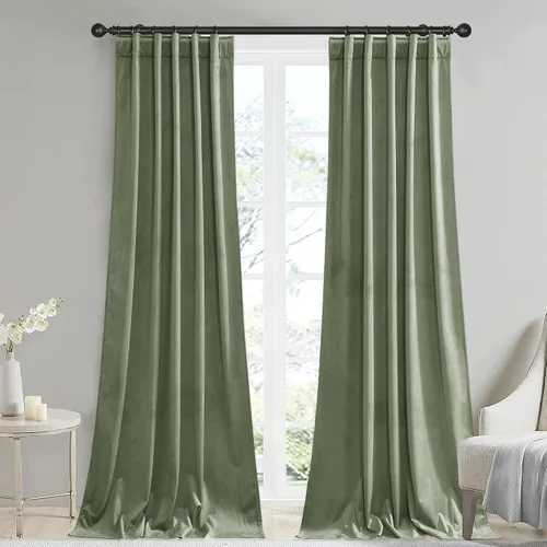 Vista 21 de StangH Cortinas 100% opacas, color beige, terciopelo suave y grueso, cortinas para ventana de dormitorio, forro blanco, cortinas con aislamiento