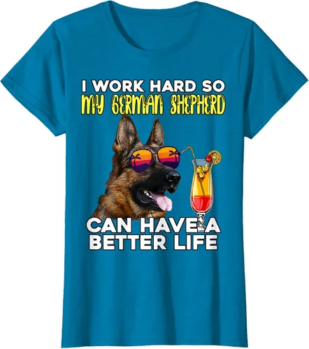 Vista 55 de Camiseta I Work Hard So My German Shepherd Can Have A Better Life Negro
