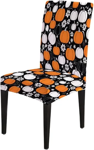 Vista 64 de CAPSCEOLL Christmas Dining Chair Covers,Snowflakes Festive Winter Pattern Stretch Chair Covers for Dining Room Set of 2 Washable Spandex Parson