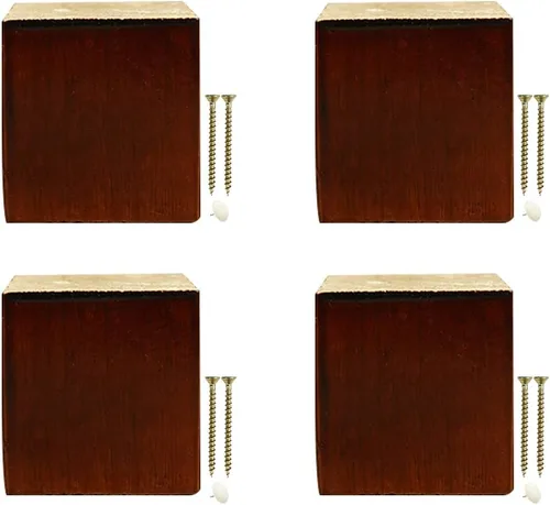 Vista 7 de Juego de 4 patas cuadradas de madera maciza para muebles, patas para silla de mesa auxiliar, patas de sofá, patas de armario, patas de banco, patas