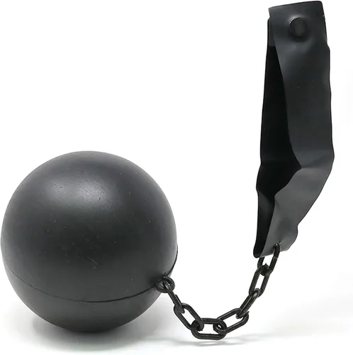 Vista 7 de Skeleteen Bola y cadena de prisionero - Accesorios de disfraz de prisionero - 1 pieza