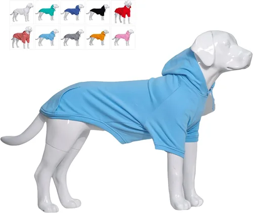 Vista 32 de Lovelonglong Sudadera básica con capucha para perros, 100% algodón, se adapta a perros pequeños, medianos y grandes, color negro, XS