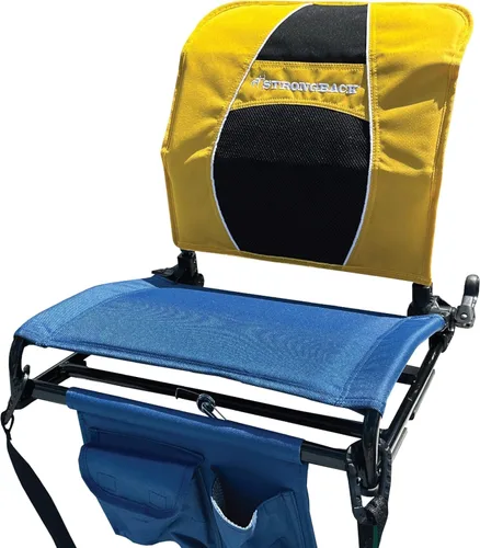 Vista 12 de STRONGBACK Lumbar Support Stadium Seat for Bleachers – Ergonomic Chair with Back Support for Adults & All-Day Comfort Negro/Gris