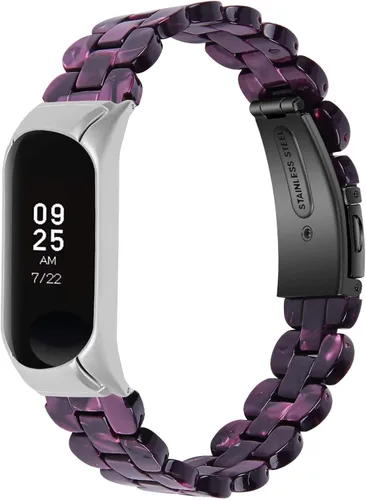 Vista 18 de Mi Band 7 - Correa de resina Barcelet, correa de repuesto de 5.7 a 8.0 pulgadas, pulsera de resina ligera, doble botón, cierre plegable, compatible