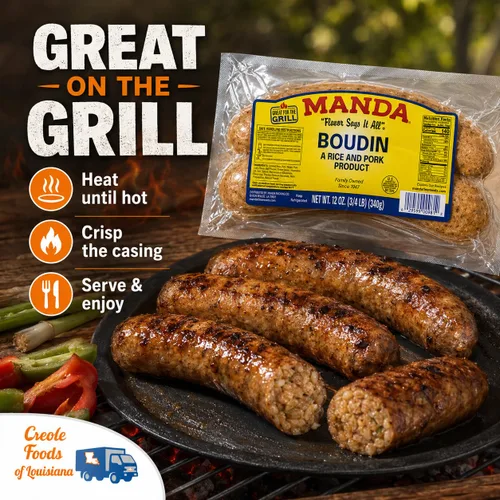 Vista 7 de Kit de muestra Boudin: explora los auténticos sabores de Louisiana con Best Stop, Cajun Original, Poches y Manda Boudin todo en un paquete de Creole