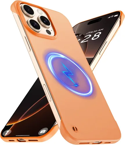Vista 30 de GRECAZO Funda magnética delgada para iPhone 15 Plus de 6.7 pulgadas (2023), ultrafina, ligera, duradera, sin marco, mate, rígida, MagSafe con anillo