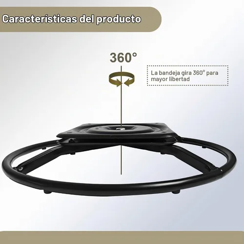 Vista 7 de Repuesto de base de anillo giratorio reclinable de alta resistencia de 22 pulgadas con placa giratoria de 10.2 pulgadas para reparación de parte