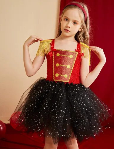Vista 2 de Tutu Dreams - Disfraz de cascanueces para niñas de 1 a 12 años con diadema de circo para cumpleaños, fiesta de Halloween.