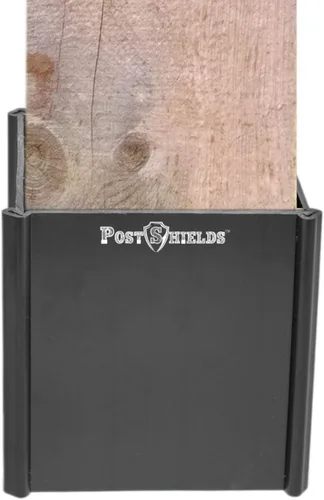 Vista 9 de Post Shields protegen a los postes de los buzones y las cercas de daños por cortadora de césped, 3.5 por 3.5 por 4 pulgadas, negro, Bronce