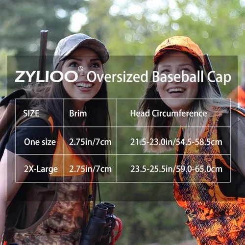 Vista 5 de Zylioo XXL Oversize Camo Trucker Cap,Adjustable Camouflage Mesh Trucker Hats,Breatable Running Hat for Big Heads
