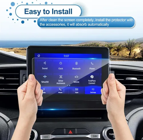 Vista 7 de Protector de pantalla Explorer 2020-2023 2024 para Ford Explorer (Base/XLT/ST-Line/Limited/Timberline) Pantalla táctil de 8 pulgadas, vidrio