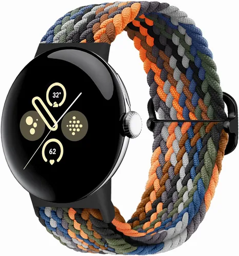 Vista 48 de Correas trenzadas Solo Loop compatibles con Google Pixel Watch 4, 3, 2, 1 de 1.61 pulgadas/1.77 pulgadas, correas elásticas ajustables de nailon