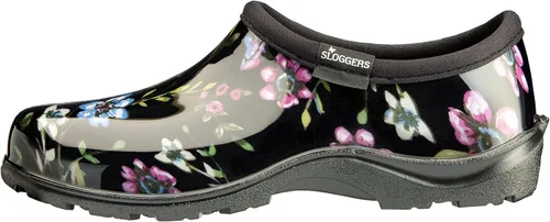 Vista 2 de Sloggers 5122DSYBK06 - Zapatos de jardín impermeables y cómodos, talla 6, estampado primaveral de color negro
