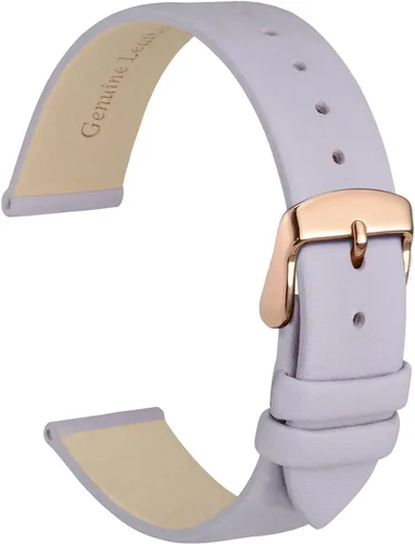 Vista 52 de WOCCI Correa de reloj elegante de 0.315 in de ancho, correa de repuesto de cuero genuino con hebilla dorada (negro)