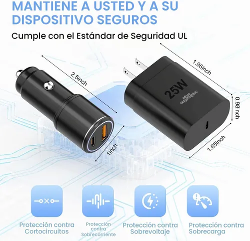 Vista 8 de Cargador súper rápido tipo C, cargador de pared USB C de 25W PD USB C