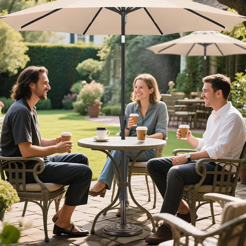 Vista 6 de FLAME&SHADE Base de sombrilla de patio de 20 libras, no requiere relleno, resistente al aire libre, para terraza, patio, jardín, porche, piscina