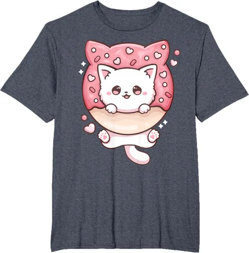 Vista 97 de Camiseta Kawaii Cat Donut Anime Lover Otaku, Negro