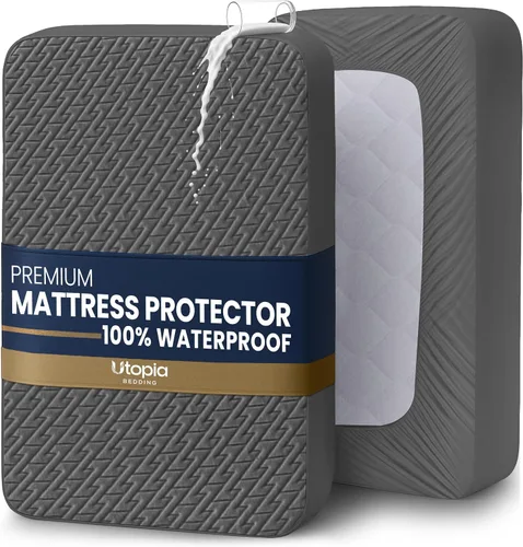 Vista 8 de Utopia Bedding - Protector de colchón impermeable tamaño California King, funda de colchón premium de tela 3D Air suave, se ajusta hasta 17 pulgadas