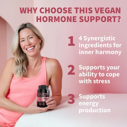 Vista 4 de Myo-inositol 40:1 para mujeres – Suplemento de inositol con mio y D-Chiro inositol, folato y vitamina D3 – Cápsulas veganas para rutina diaria