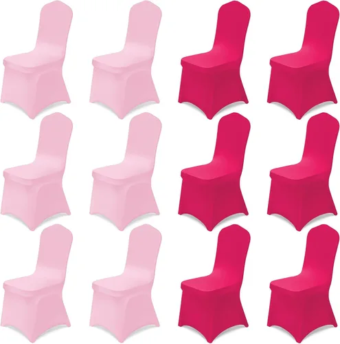 Vista 11 de Oudain 12 fundas de silla plegables azules para decoración de fiestas Serie azul