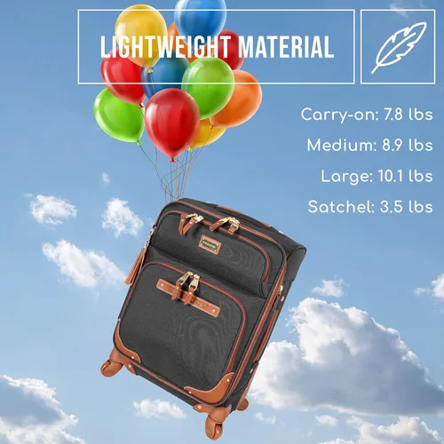 Vista 7 de Steve Madden Designer Luggage Collection - Bolsa expandible de 28 pulgadas para hombres y mujeres, maleta duradera y ligera a cuadros con ruedas