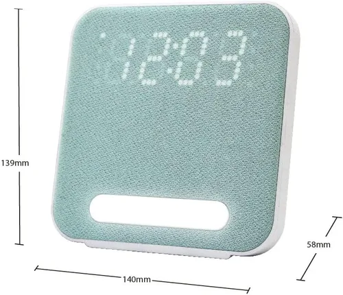 Vista 2 de HANNLOMAX Radio despertador HX-152CR, radio PLL AM/FM, reloj digital con alarma dual, luz nocturna. (verde)