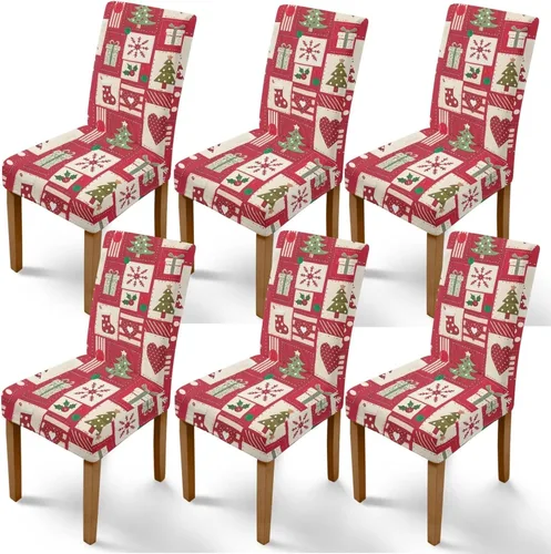 Vista 58 de Rnyleeg Fundas de silla de Navidad para sala de estar, diseño de muñeco de nieve azul, estampado de pájaros, fundas para sillas de comedor, 1