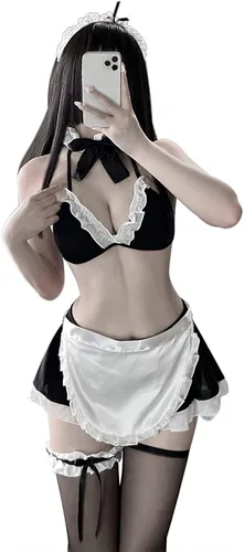 Vista 2 de paloli Maid Outfit Anime Cosplay Costume French Apron Fancy Lingerie Sets for Women