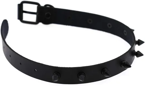 Vista 9 de FM FM42 Gargantilla unisex multicolor de cuero sintético de PU punk rock gótico negro remaches con remaches