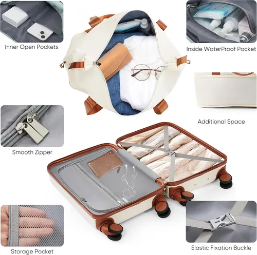 Vista 14 de Merax Juego de equipaje rígido ABS expandible de 3 piezas con rueda giratoria Maleta TSA Lock Suit Case, Negro -, Juego de 2 piezas, Equipaje