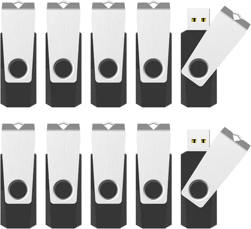 Vista 9 de RAOYI Unidad flash USB 2.0 de 8 GB giratoria de metal Memory Stick Pulgar Drive para almacenamiento de datos (negro)