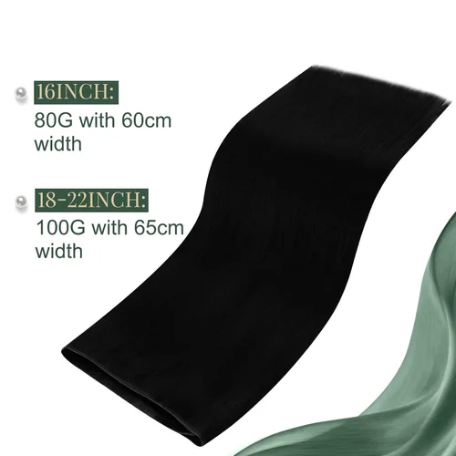 Vista 2 de Ugeat Extensiones de cabello humano de trama de mariposa, color negro, 16