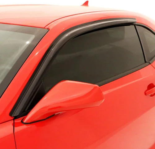 Vista 3 de IKON MOTORSPORTS Visera de ventana externa con cinta, compatible con Dodge Challenger 2008-2023, cubierta protectora de lluvia solar