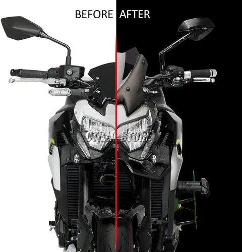 Vista 6 de Accesorios de motocicleta Z900 2022 - 2020, rojo, negro, verde, alerón delantero desnudo, alerón aerodinámico para Kawasaki Z900 (negro)