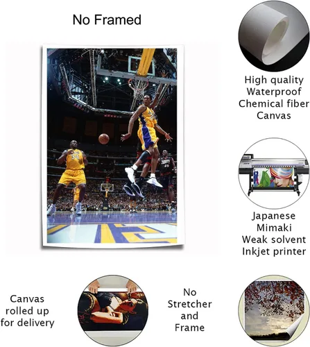 Vista 2 de BIAOHAN Póster Kobe Bryant de 12 x 18 pulgadas (11.8 x 17.7 in) MAYLONG