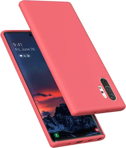 Vista 24 de Diseñada para Galaxy Note 10 Plus, goma de gel de silicona líquida a prueba de golpes, cojín de forro de tela de microfibra suave compatible