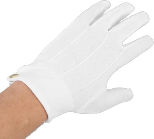 Vista 5 de Guantes de billar Uniforme 2pcs Guantes de Billar Competición Guantes de árbitro Guantes Profesionales Blanco Guantes con Snap Cuff Poliéster Algodón