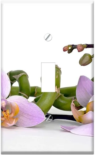 Vista 5 de Cubierta de salida de placa de interruptor - Orchid Orchid Flower Bamboo Luck Bamboo Relaxation