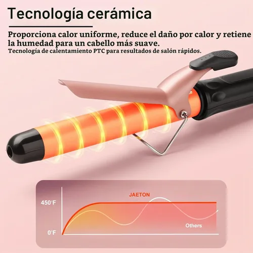 Vista 2 de JAETON Varita rizadora de cabello de 1 pulgada para rizos clásicos y ondas