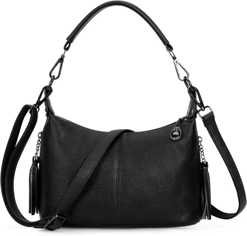 Vista 8 de SMITH SURSEE Bolsos cruzados de cuero para mujer, bolso de hombro pequeño Hobo para mujer, bolsos cruzados con borla