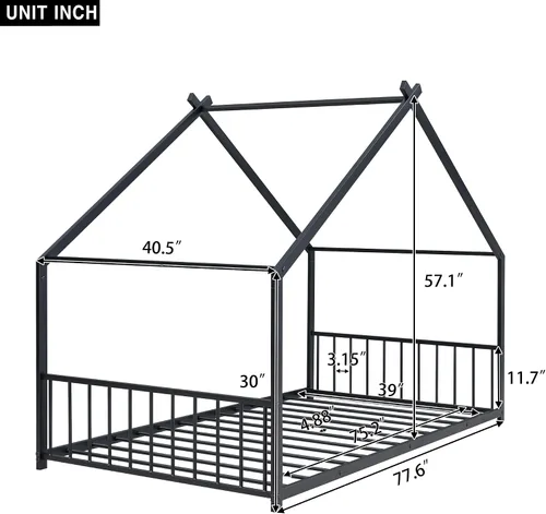 Vista 2 de SOFTSEA Marco de cama de metal doble para niños