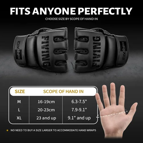 Vista 2 de Guantes MMA para hombres y mujeres, guantes de boxeo para saco de boxeo, sparring, entrenamiento, muay thai, artes marciales, guantes de kickboxing