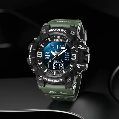 Vista 2 de SMAEL 8049 reloj deportivo impermeable hombres reloj digital relojes digitales para hombre