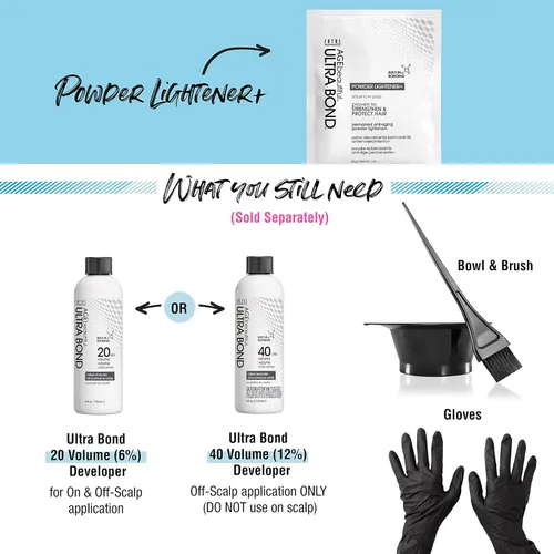 Vista 5 de AGE beautiful Permanent Powder Hair Lightener with Ultra Bond Building Formula, Lifts Up to 9+ Levels, Strengthens & Protects Hair, Professional for