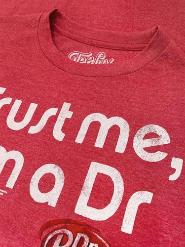 Vista 2 de Tee Luv Men's Dr Pepper Trust Me I'm A Dr Faded Soda Logo Shirt