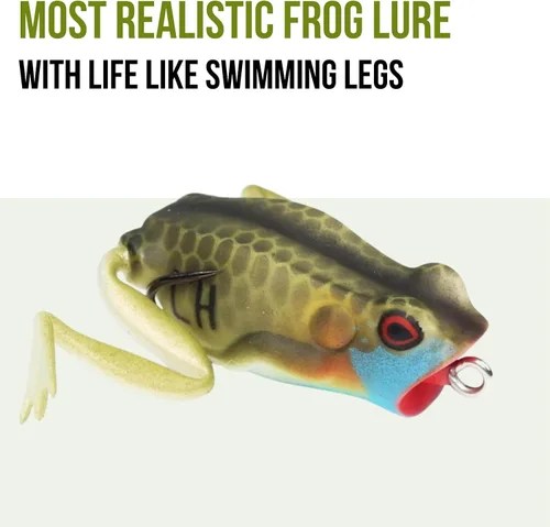 Vista 2 de Lunkerhunt Popping Frog - Señuelo de pesca Azul (Gill)